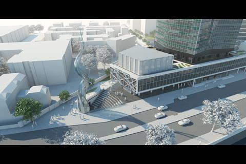John McAslan and Partners - Millbank Tower proposal - street view of the new amphitheatre